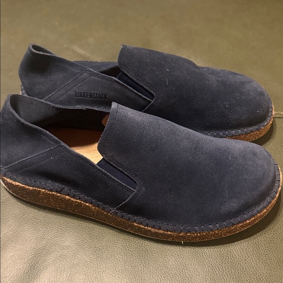 Birkenstock Callan Dark Blue Suede Slip-Ons Size 41